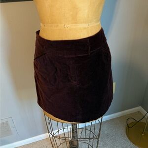H&M Velvet Mini Skirt in Rich Burgundy